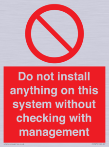 PV13279: Do not install anything on this system without checking with management