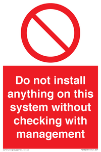 PV13279: Do not install anything on this system without checking with management