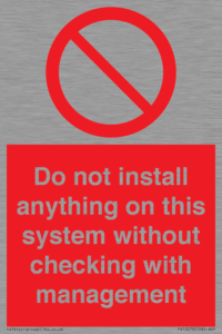 PV13279: Do not install anything on this system without checking with management