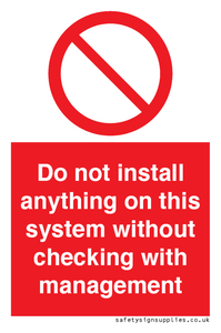 PV13279: Do not install anything on this system without checking with management