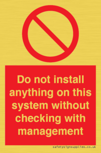 PV13279: Do not install anything on this system without checking with management