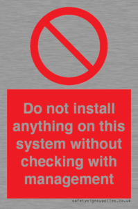 PV13279: Do not install anything on this system without checking with management