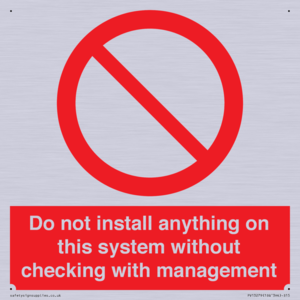 PV13279: Do not install anything on this system without checking with management