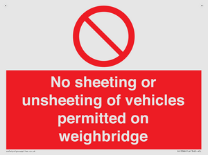 PV13388: No sheeting or unsheeting of vehicles permitted on weighbridge