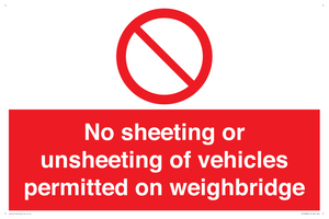 PV13388: No sheeting or unsheeting of vehicles permitted on weighbridge
