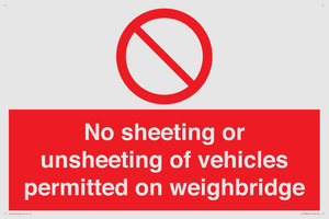 PV13388: No sheeting or unsheeting of vehicles permitted on weighbridge