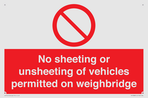 PV13388: No sheeting or unsheeting of vehicles permitted on weighbridge