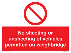 PV13388: No sheeting or unsheeting of vehicles permitted on weighbridge