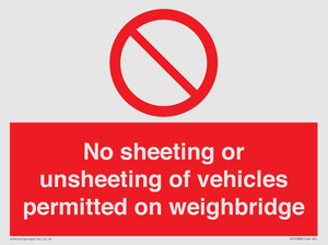 PV13388: No sheeting or unsheeting of vehicles permitted on weighbridge