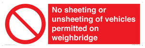 PV13388: No sheeting or unsheeting of vehicles permitted on weighbridge