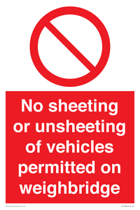 PV13388: No sheeting or unsheeting of vehicles permitted on weighbridge