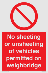 PV13388: No sheeting or unsheeting of vehicles permitted on weighbridge