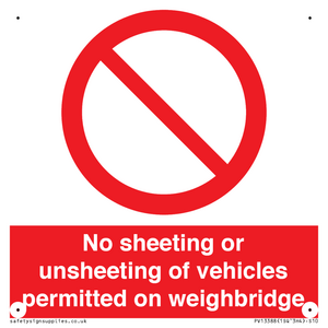 PV13388: No sheeting or unsheeting of vehicles permitted on weighbridge