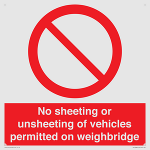 PV13388: No sheeting or unsheeting of vehicles permitted on weighbridge