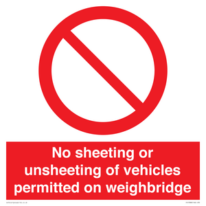 PV13388: No sheeting or unsheeting of vehicles permitted on weighbridge