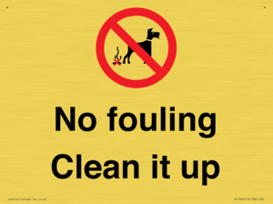 PV1406: No fouling Clean it up sign