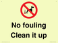 PV1406: No fouling Clean it up sign