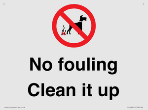 PV1406: No fouling Clean it up sign