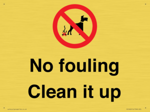 PV1406: No fouling Clean it up sign