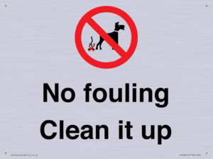 PV1406: No fouling Clean it up sign