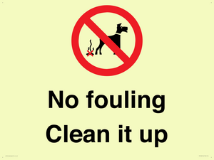 PV1406: No fouling Clean it up sign