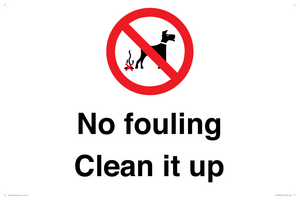 PV1406: No fouling Clean it up sign