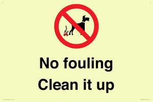 PV1406: No fouling Clean it up sign