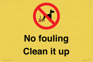 PV1406: No fouling Clean it up sign