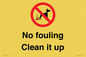 PV1406: No fouling Clean it up sign