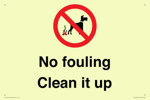 PV1406: No fouling Clean it up sign