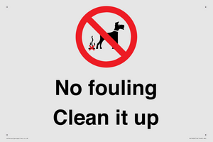 PV1406: No fouling Clean it up sign