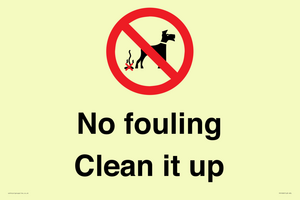 PV1406: No fouling Clean it up sign
