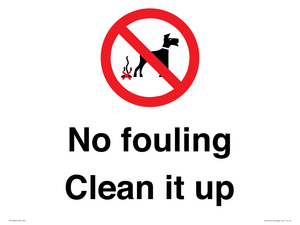 PV1406: No fouling Clean it up sign