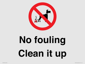 PV1406: No fouling Clean it up sign