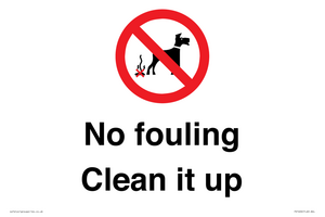 PV1406: No fouling Clean it up sign