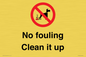 PV1406: No fouling Clean it up sign