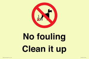 PV1406: No fouling Clean it up sign
