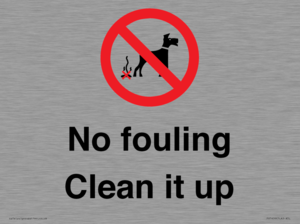 PV1406: No fouling Clean it up sign