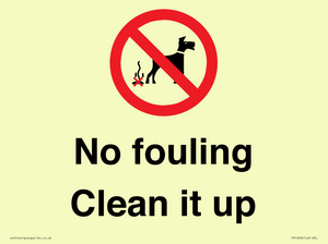 PV1406: No fouling Clean it up sign