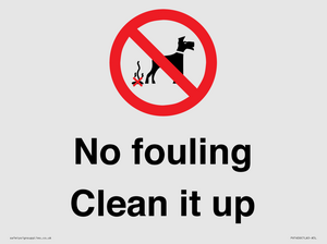 PV1406: No fouling Clean it up sign