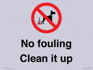 PV1406: No fouling Clean it up sign