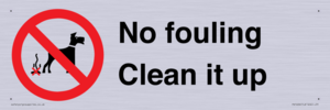 PV1406: No fouling Clean it up sign