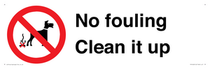 PV1406: No fouling Clean it up sign