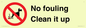 PV1406: No fouling Clean it up sign