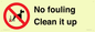 PV1406: No fouling Clean it up sign