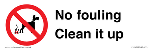 PV1406: No fouling Clean it up sign