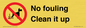 PV1406: No fouling Clean it up sign