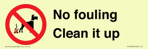 PV1406: No fouling Clean it up sign