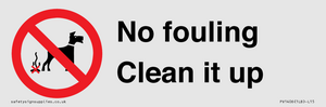 PV1406: No fouling Clean it up sign
