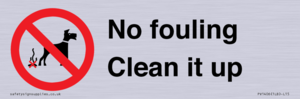 PV1406: No fouling Clean it up sign